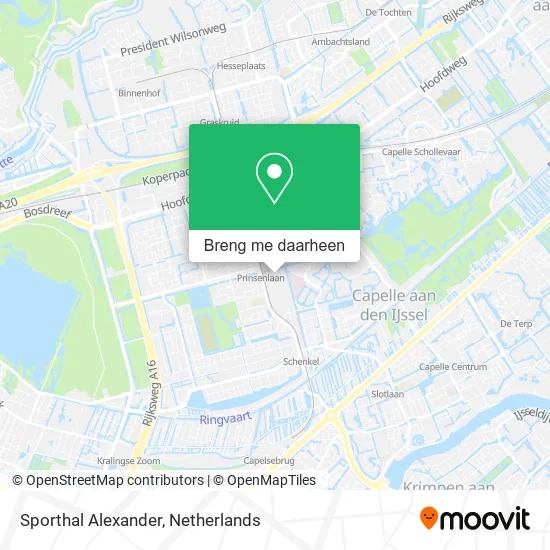 Sporthal Alexander kaart