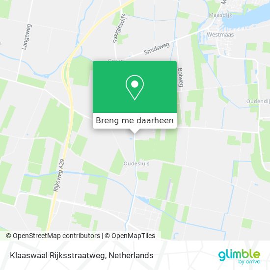 Klaaswaal Rijksstraatweg kaart