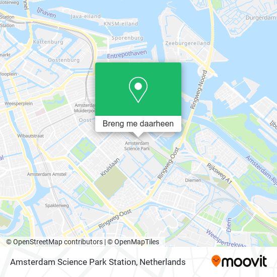 Amsterdam Science Park Station kaart