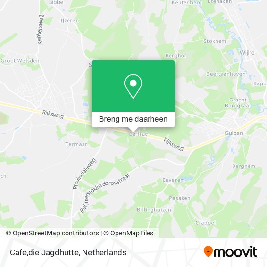 Café,die Jagdhütte kaart