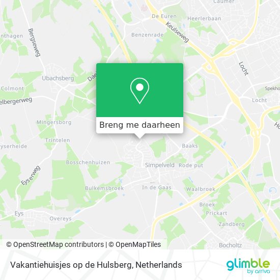 Vakantiehuisjes op de Hulsberg kaart