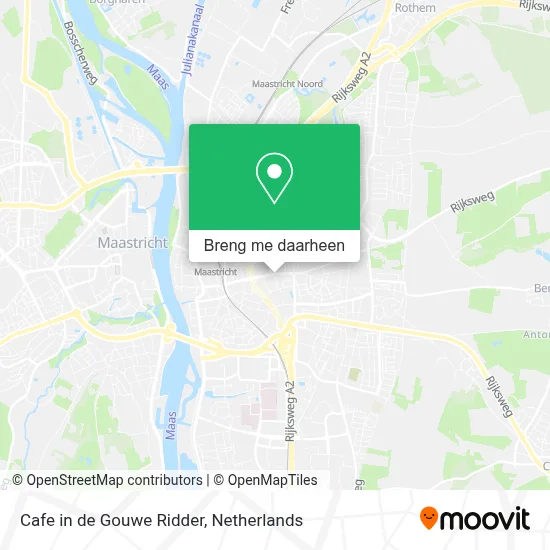 Cafe in de Gouwe Ridder kaart