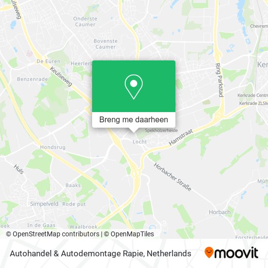 Autohandel & Autodemontage Rapie kaart