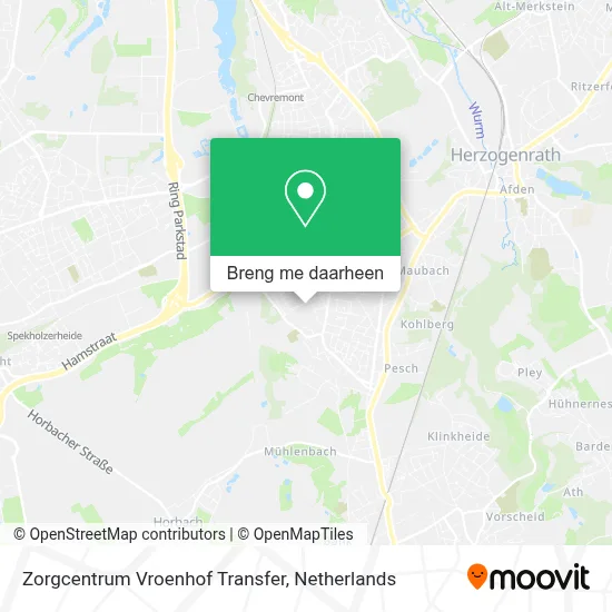 Zorgcentrum Vroenhof Transfer kaart