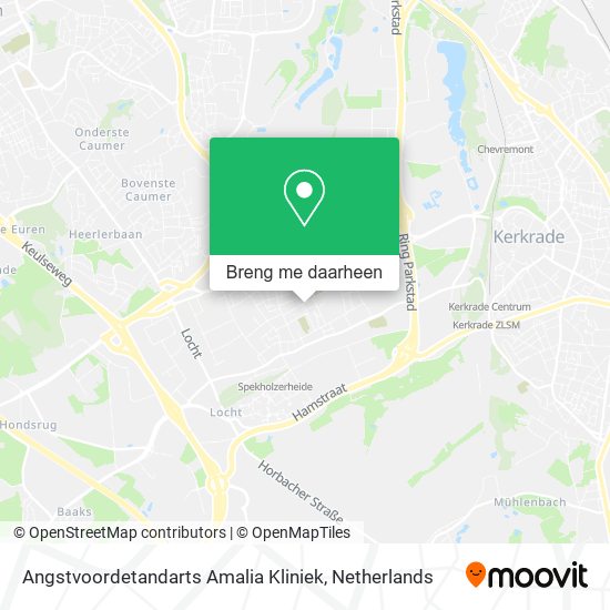 Angstvoordetandarts Amalia Kliniek kaart