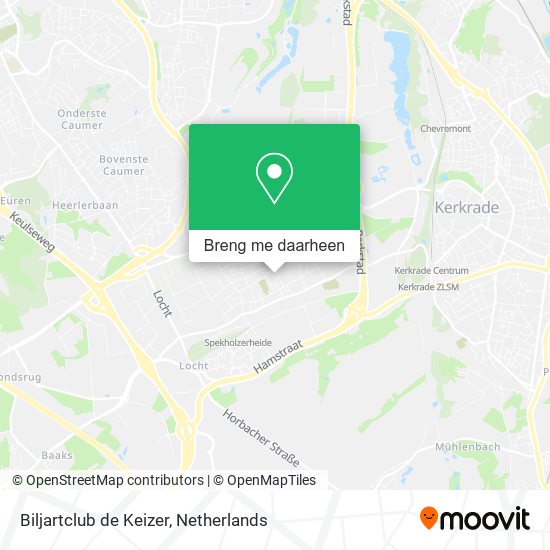 Biljartclub de Keizer kaart