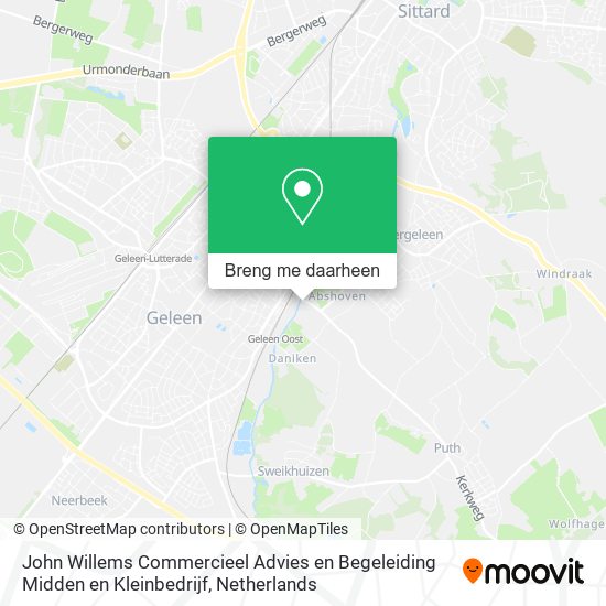 John Willems Commercieel Advies en Begeleiding Midden en Kleinbedrijf kaart