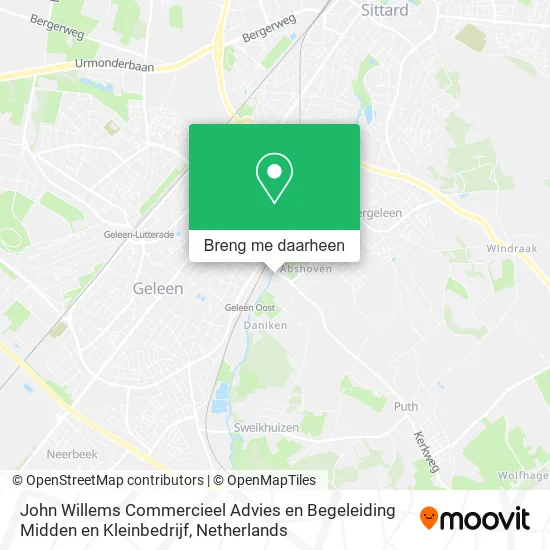 John Willems Commercieel Advies en Begeleiding Midden en Kleinbedrijf kaart