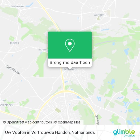 Uw Voeten in Vertrouwde Handen kaart