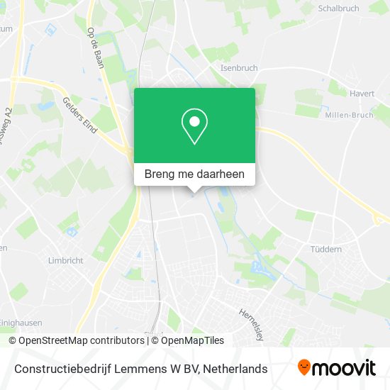 Constructiebedrijf Lemmens W BV kaart