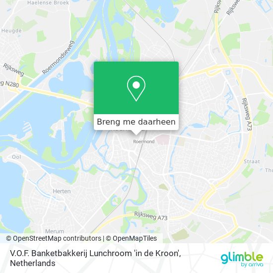 V.O.F. Banketbakkerij Lunchroom 'in de Kroon' kaart