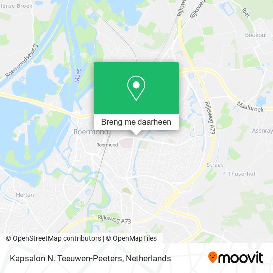 Kapsalon N. Teeuwen-Peeters kaart
