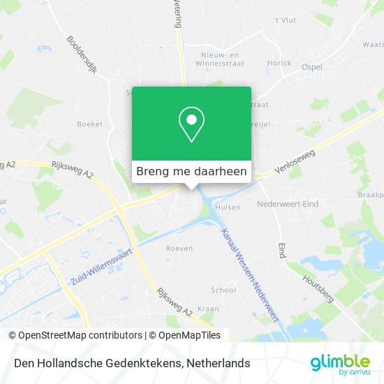 Den Hollandsche Gedenktekens kaart