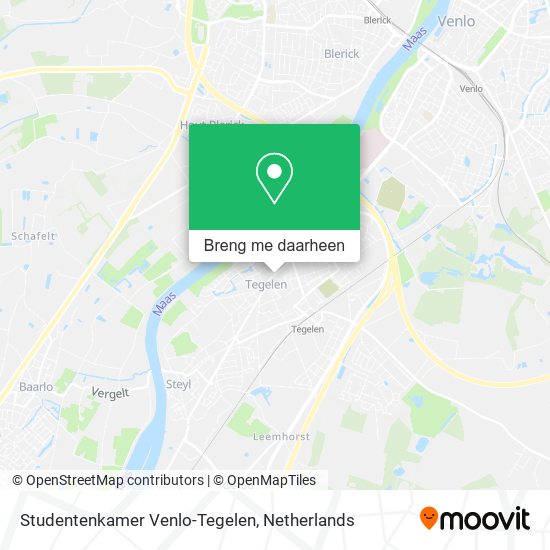 Studentenkamer Venlo-Tegelen kaart