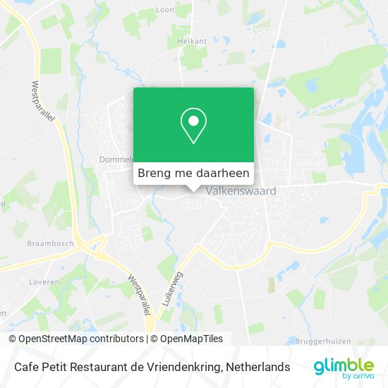 Cafe Petit Restaurant de Vriendenkring kaart