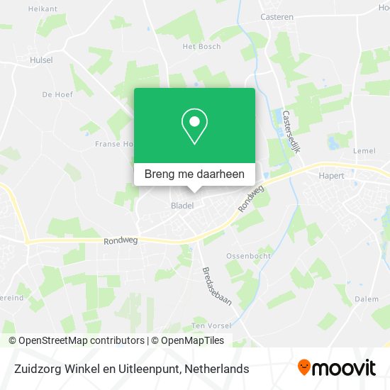 Zuidzorg Winkel en Uitleenpunt kaart