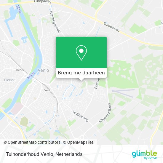 Tuinonderhoud Venlo kaart