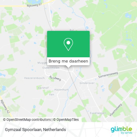 Gymzaal Spoorlaan kaart