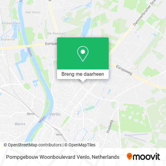 Pompgebouw Woonboulevard Venlo kaart