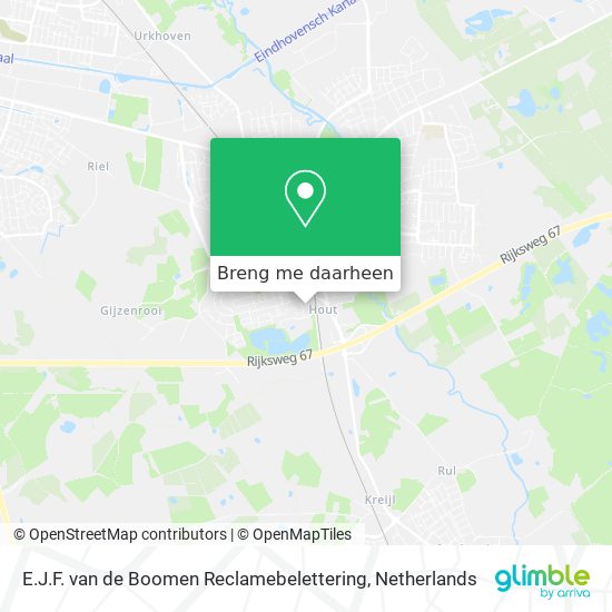 E.J.F. van de Boomen Reclamebelettering kaart