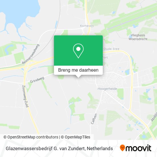 Glazenwassersbedrijf G. van Zundert kaart