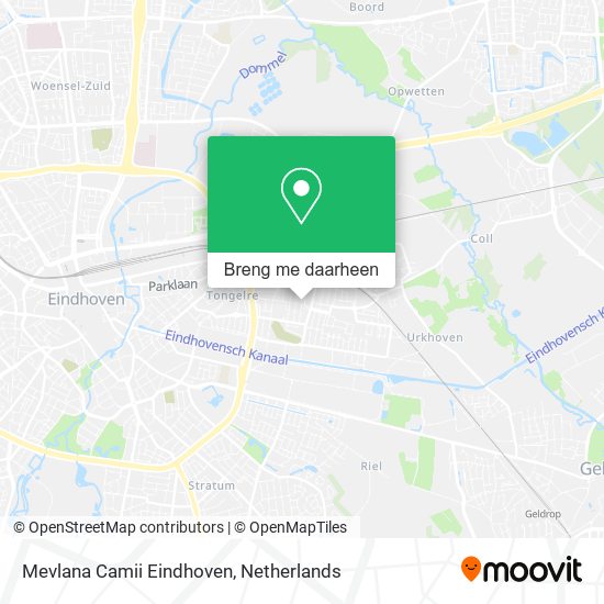 Mevlana Camii Eindhoven kaart