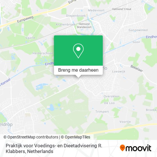 Praktijk voor Voedings- en Dieetadvisering R. Klabbers kaart