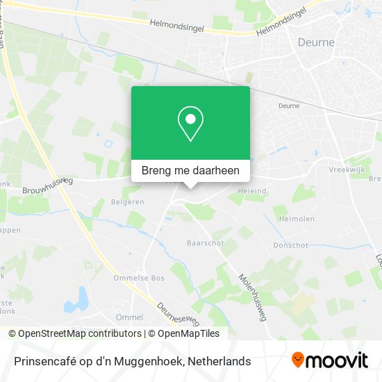 Prinsencafé op d'n Muggenhoek kaart