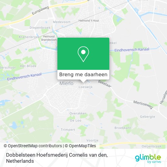Dobbelsteen Hoefsmederij Cornelis van den kaart