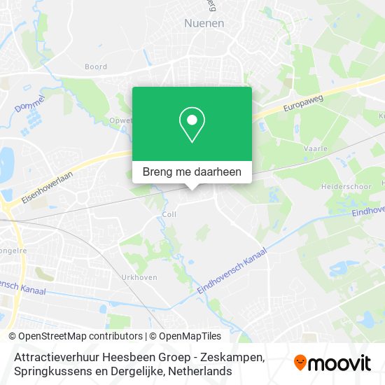 Attractieverhuur Heesbeen Groep - Zeskampen, Springkussens en Dergelijke kaart