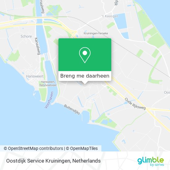 Oostdijk Service Kruiningen kaart