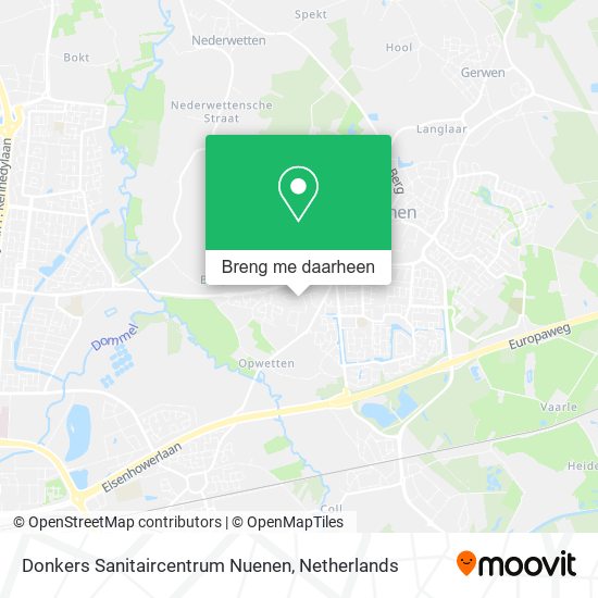 Donkers Sanitaircentrum Nuenen kaart