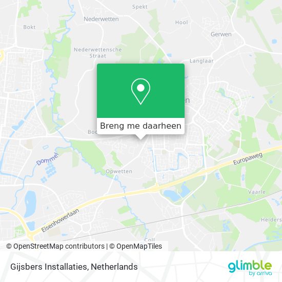 Gijsbers Installaties kaart