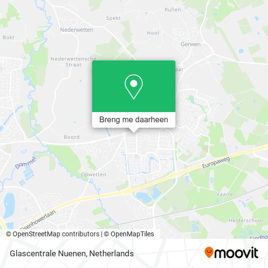 Glascentrale Nuenen kaart