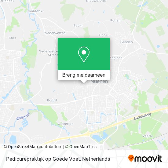 Pedicurepraktijk op Goede Voet kaart