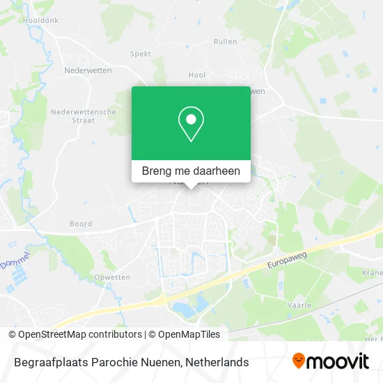 Begraafplaats Parochie Nuenen kaart