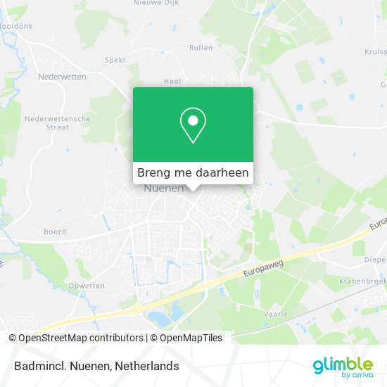 Badmincl. Nuenen kaart