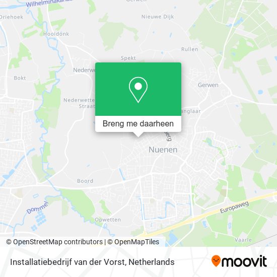 Installatiebedrijf van der Vorst kaart