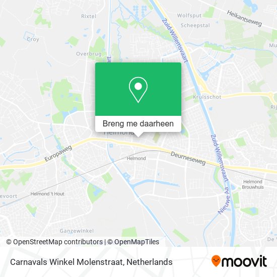 Carnavals Winkel Molenstraat kaart