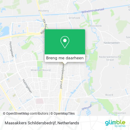 Maasakkers Schildersbedrijf kaart