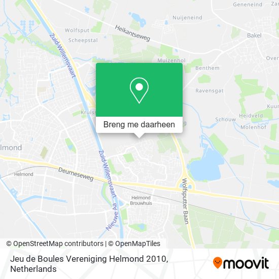 Jeu de Boules Vereniging Helmond 2010 kaart