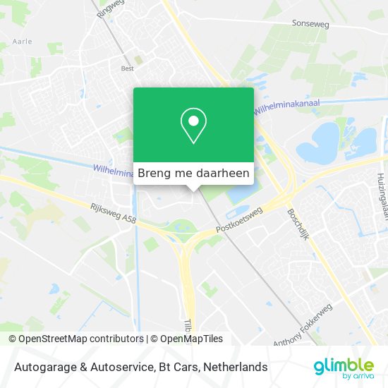 Autogarage & Autoservice, Bt Cars kaart