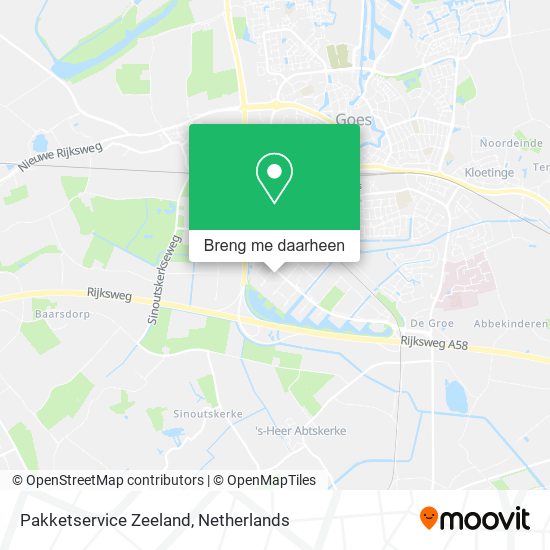 Pakketservice Zeeland kaart