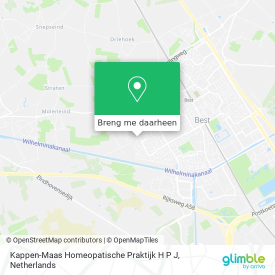 Kappen-Maas Homeopatische Praktijk H P J kaart