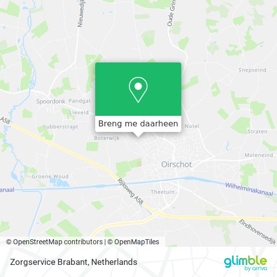 Zorgservice Brabant kaart