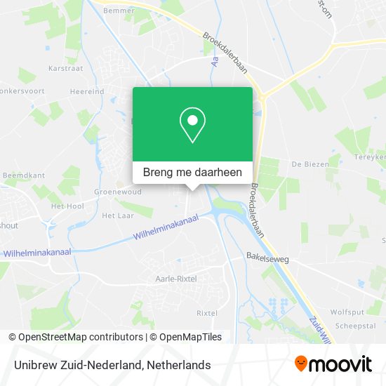 Unibrew Zuid-Nederland kaart