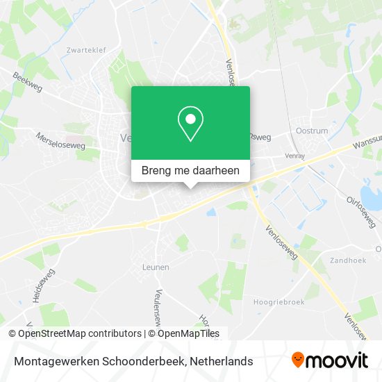 Montagewerken Schoonderbeek kaart