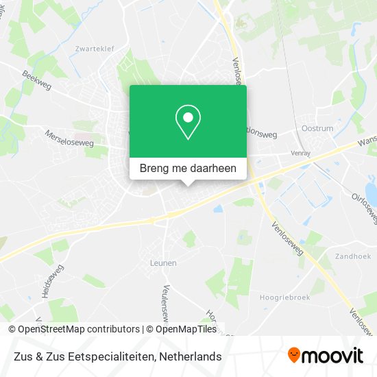 Zus & Zus Eetspecialiteiten kaart