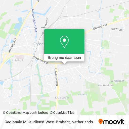 Regionale Milieudienst West-Brabant kaart