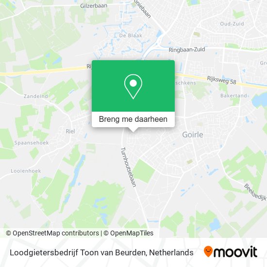 Loodgietersbedrijf Toon van Beurden kaart